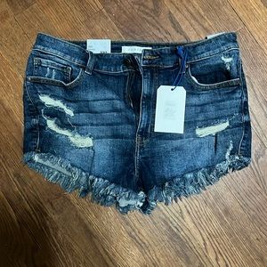 high rise cut off jean shorts